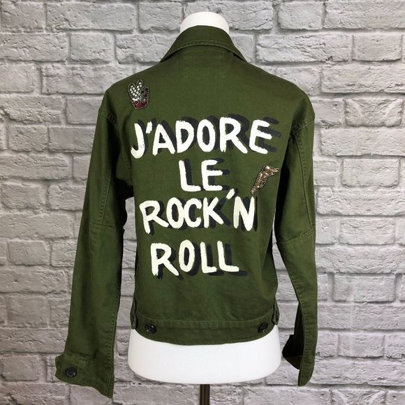 Forever 21 J'Adore le Rock'n Roll Embellished Utility Jacket - Picture 1 of 3